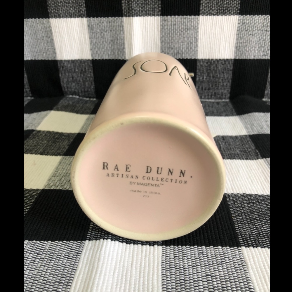 Rae Dunn “SOAP” Soap Dispenser Pink with Heart in the Back - Picture 3 of 3